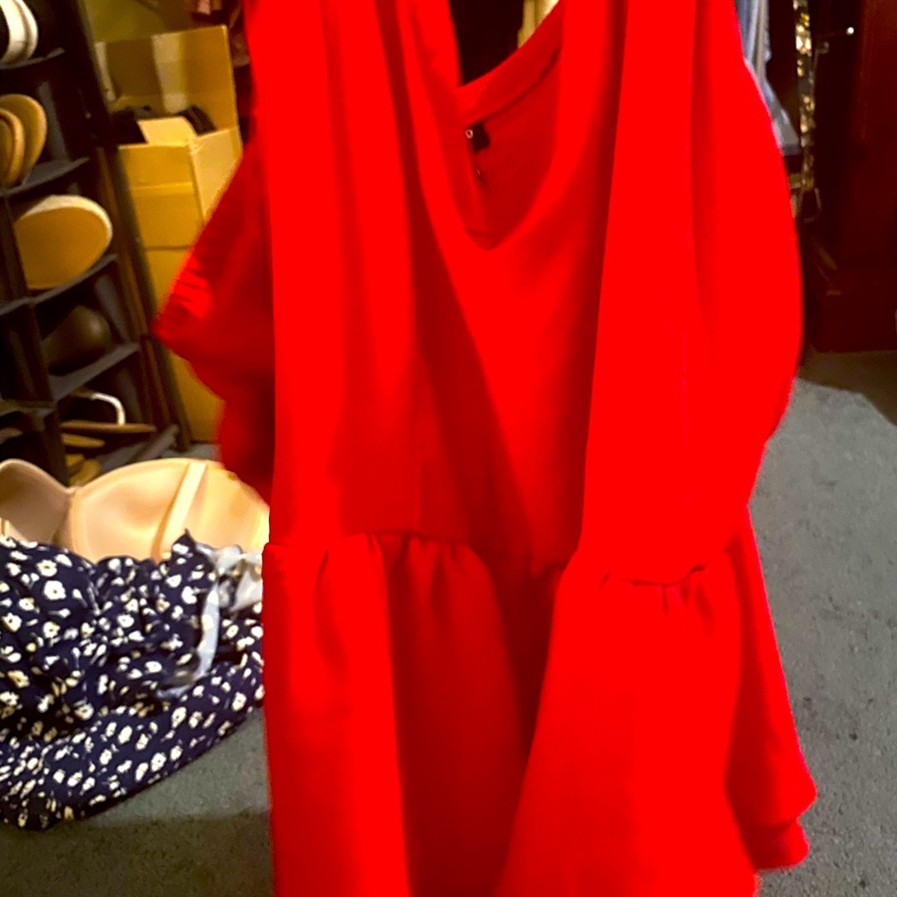 Flowy red crop top